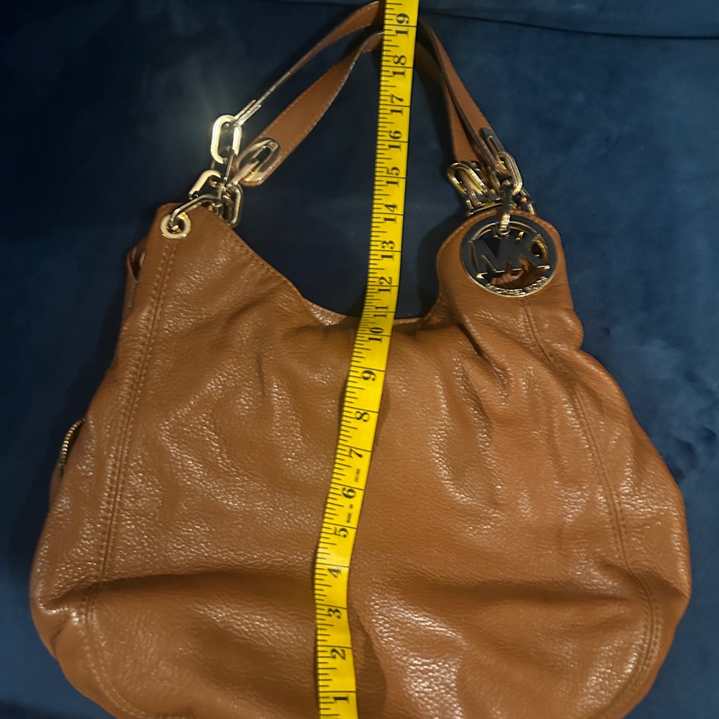 Michael Kors Brown Hobo Bag With Textured Leather